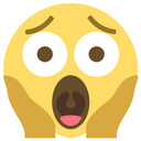 Muursticker Emoji Screaming in Fear