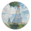 Billede Monet - Kvinde med parasol - Madame Monet og hendes søn - rund – print på aluminium