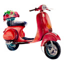 Muursticker Kvilis - Rode Vespa