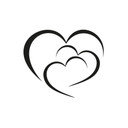 Wandtattoo Ewig dein - Herzen (2-farbig)