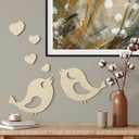 Poplar wood art - Sparrow love