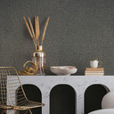 Papel pintado no tejido con textura textil negra de aspecto liso