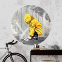 Naklejka na ścianę Dziecko z Papierową Łódką Street Art - Habib