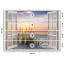 Fototapete Fensterblick Sonnenuntergang am Strand