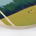 Tableau sur bois Camping au bord de la forêt - Rivers - Rond