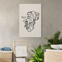 Lærredsprint - Venter på toilettet - Humoristisk illustration af en frø - Royle