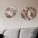 Tableau sur alu-Dibond Herbes en pastel - Rond