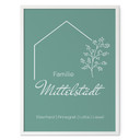 Personalisierbares Poster Familie Haus - grün