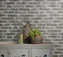 Tapet med steneffekt, non-woven tapet Novamur Jackie hvid, brun 