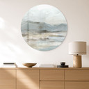 Glasbild Sanfte Küstenlandschaft grau - Cheney - Rund
