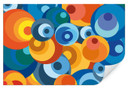 Poster autocollant - W - Cercles Rétro 1970