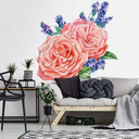 Sticker mural harmonie de roses XXL