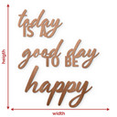 drewniany napis 3D Today is a good day to be happy - Mahoń