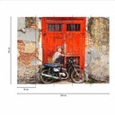 Abstrakt BoyOnBike-tapet i rödbeige - Fototapet i non-woven Designwalls 2 - 2,55 x 3,5 m