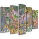5 stykke lærredstryk Deep Jungle