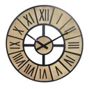 MDF-landhusvægur i trælook med romertal Ø50 cm wallsticker