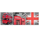 3-delt lærredsprint, London rød