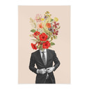 Obraz tkaniny mężczyzna w garniturze z polnymi kwiatami - Frida Floral Studio