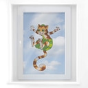 Fensterbild Pettersson und Findus - Springender Findus