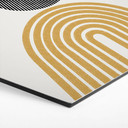 Hexagon Dibond Abstrakt komposition med cirkel og halvbue - The Miuus Studio