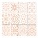 Stickers carrelage motif marocain couleur pêche - lot de 12