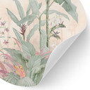 Naklejka na ścianę Tropikalna idylla z kolibrem morelowym - Bloomery Decor - Okrągła