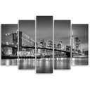 5 stykke lærredstryk, New York om natten