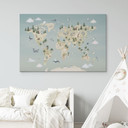Tableau sur toile Carte du Monde - Monde des Animaux - Oliver Robins