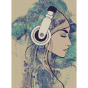 Livingwalls papier peint photo ARTist Acryl Lady motif aquarelle beige, bleu, turquoise