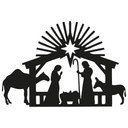 Wandtattoo Weihnachten - Krippe Heilige Familie