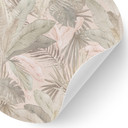 Naklejka na ścianę tropikalne liście w pastelowej dżungli - Bloomery Decor - Okrągła