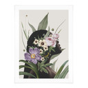 Plakat Frida Floral Studio - Sylwetka kobiety z fioletowymi kwiatami
