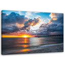 Canvasbillede, Mole ved solnedgang