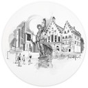 Fototapeta Frankfurt - Czarno-biały - Okrągły - Pokochaj swoje miasto - tapeta flizelinowa/tapeta fl