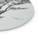 Glasbild Minimalistischer Baum in ruhiger Landschaft - Flour - Rund
