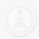Akrylbillede, vinduesbillede til at hænge op Buddha - rund