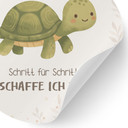 Rundes Wandtattoo mit Schildkröte - Mutmachspruch 'Schritt für Schritt schaffe ich das' fürs Kinderzimmer