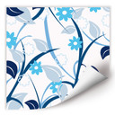 Poster autocollant - W - Fleurs Bleues