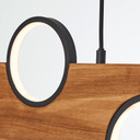 Pendelleuchte Elena, 100 x 6 cm, max. Höhe: 150 cm, Holz LED-Pendelleuchte, dimmbar, braun