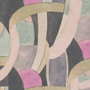 Papel pintado de muestra abstracto en rosa menta negro - Papel pintado no tejido moderno con lineas