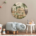 Obraz drewniany do pokoju dziecięcego Kikki Belle - Jungle Paradise Round