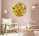 Rundes Leinwandbild van Gogh - Fünfzehn Sonnenblumen