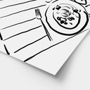 Plakat Martwa natura Kolacja z winem | Line Art - Treechild