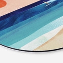 Wandbild Surfer Mädchen beim Sonnenuntergang - Rivers - Rund - Alu-Dibond