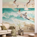 Fototapeta z mewami na plaży - SpaceFrog Designs