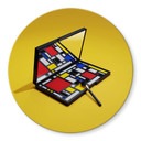 Glasbillede - Make-up palet i stil med Piet Mondrian - Pozdniakov