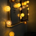 Cotton Ball Lights LED-Lichterkette schwarz grau 20-teilig