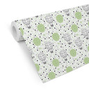 Tapet med mønster - varmluftsballon - grøn