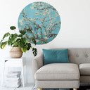 Sticker mural van Gogh - Amandier en fleurs - Rond