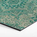 Sekskantet Billede Mandala Boho guld-grøn - Bloomery Decor - Alu-Dibond